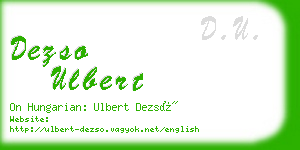 dezso ulbert business card